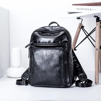 

Fashionable men's backpacks waterproof multi-functional tablet computer bag men's leisure travel backpacks PU leather