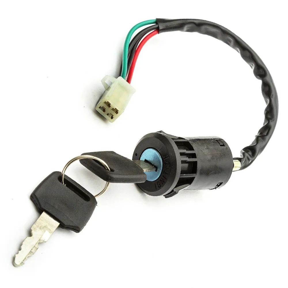 1PC Black Ignition Key Switch Electric Door Lock 4 Pin ON OFF For 110cc 125cc 140cc Pit Off-road Quad Pocket Bikes