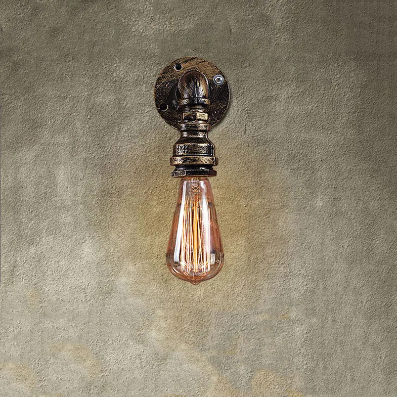 Steam punk Loft Industry wind iron Water pipe retro wall lamp bra Vintage E27 sconce wall lights porch bedroom bar cafe lamp
