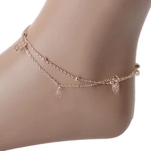 12 шт. Sexy Rose Двойной Слой Меди Пляжные Сандалии Лодыжки Цепь Ножной Браслет Браслет Ног