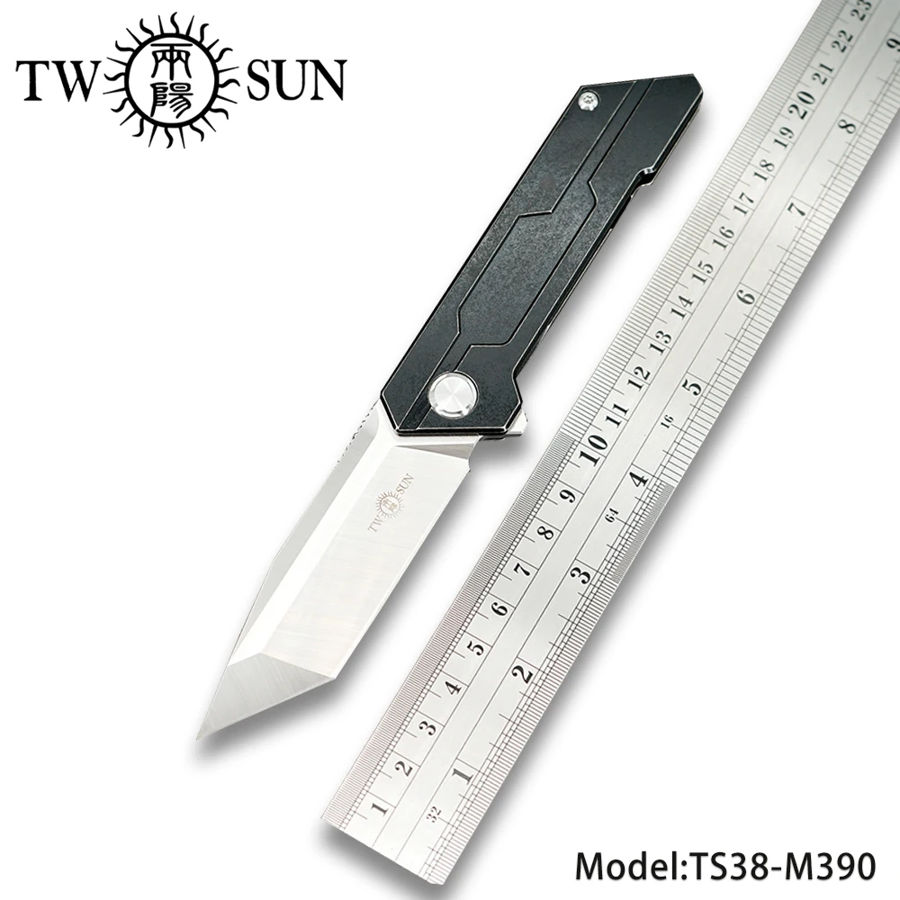 TWOSUN ножи M390 складной карманный нож Походный нож ножи кемпинг открытый TC4 Титановый шар подшипники быстро открываются TS38