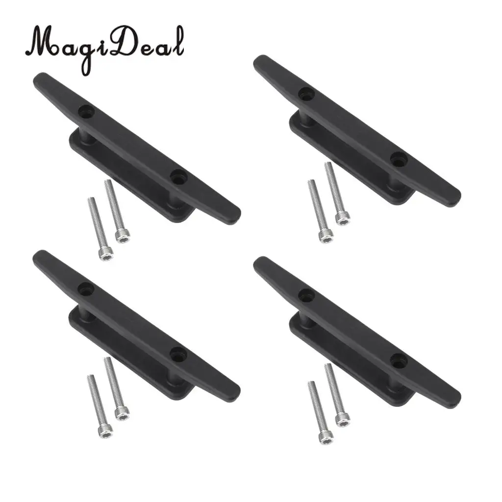 MagiDeal New Hot Sale 4Pcs Nylon Marine Kayak Boat Canoe Cleat Mooring Deck Mount Hardware Kit for Fishing Dinghy Jet Boat Sport