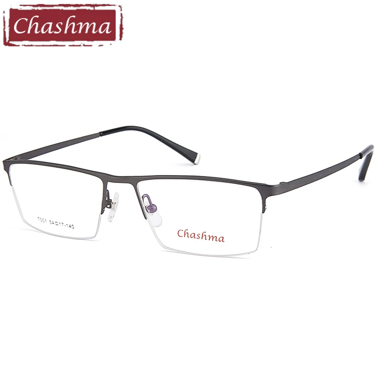 Gray Бренд Chashma, мужские Оптические очки, модные Нежные мужские очки, полуоправа, очки по рецепту для мужчин, оправа из сплава - Цвет оправы: Gray