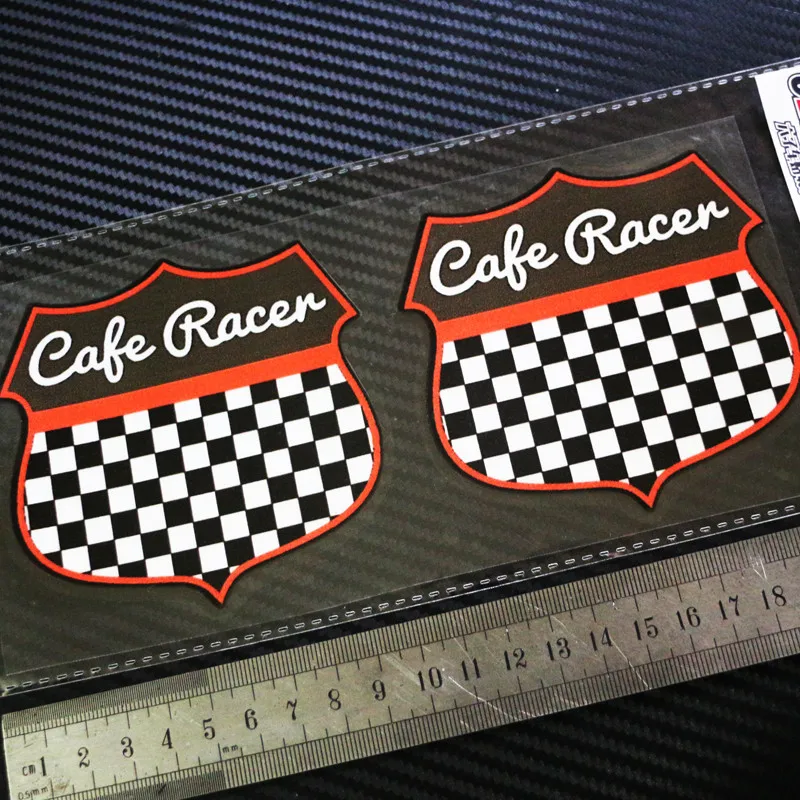 6zstickers CAFE RACER Plastificado Adhesivos Negro Rojo  carrera de motos pegatina moto cars Reflective stickers decals waterproof sunscreen X2