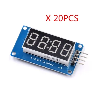 

Free shipping 20pcs 4 Bits TM1637 Red Digital Tube LED Display Module & Clock