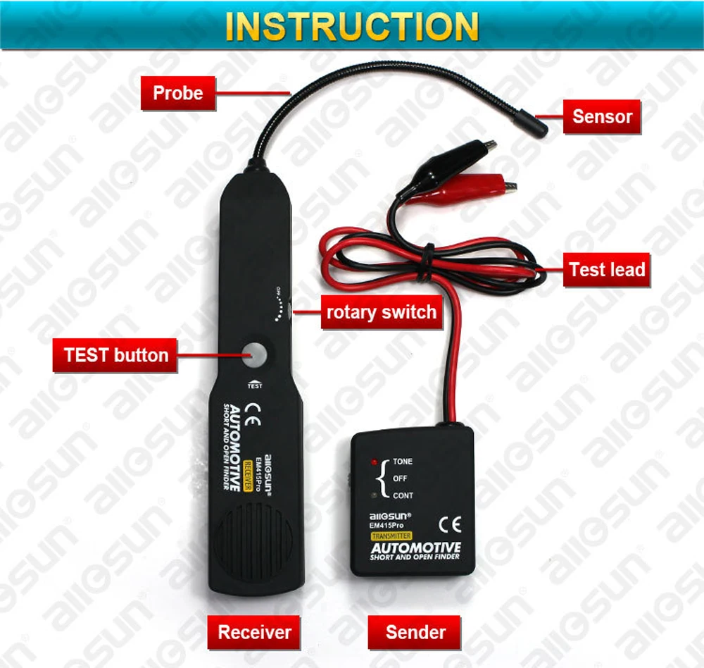 DC6-42 Volts Automotive Cable Wire Tracker Cable Tester Digital Circuit Detector DC6-42 Volts Automotive Cable Wire Tracker Cable Tester Digital Circuit Detector