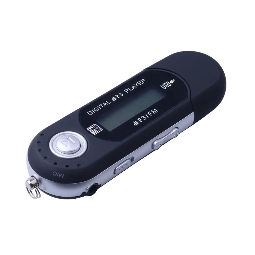 USB MP3 музыкальный плеер цифровой ЖК-экран Поддержка 32 Гб TF карта и fm-радио с микрофоном черный синий mp3-плеер - Цвет: Черный