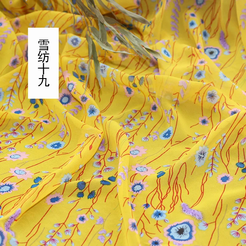 150 см* 50 см журавль шифоновая ткань с рисунком платье ткань юбка вечерние декоратор летнее платье ткань шарф материал швейная ткань - Цвет: E