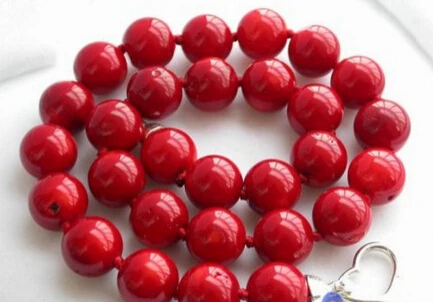 

ddh002412 REAL 18" 14MM NATUREL RED CORAL BEAD NECKLACE 28% Discount