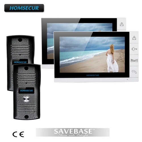 

HOMSECUR New Wired Video Door Phone Doorbell Intercom System 2XCamera And 2X9Inch Monitor