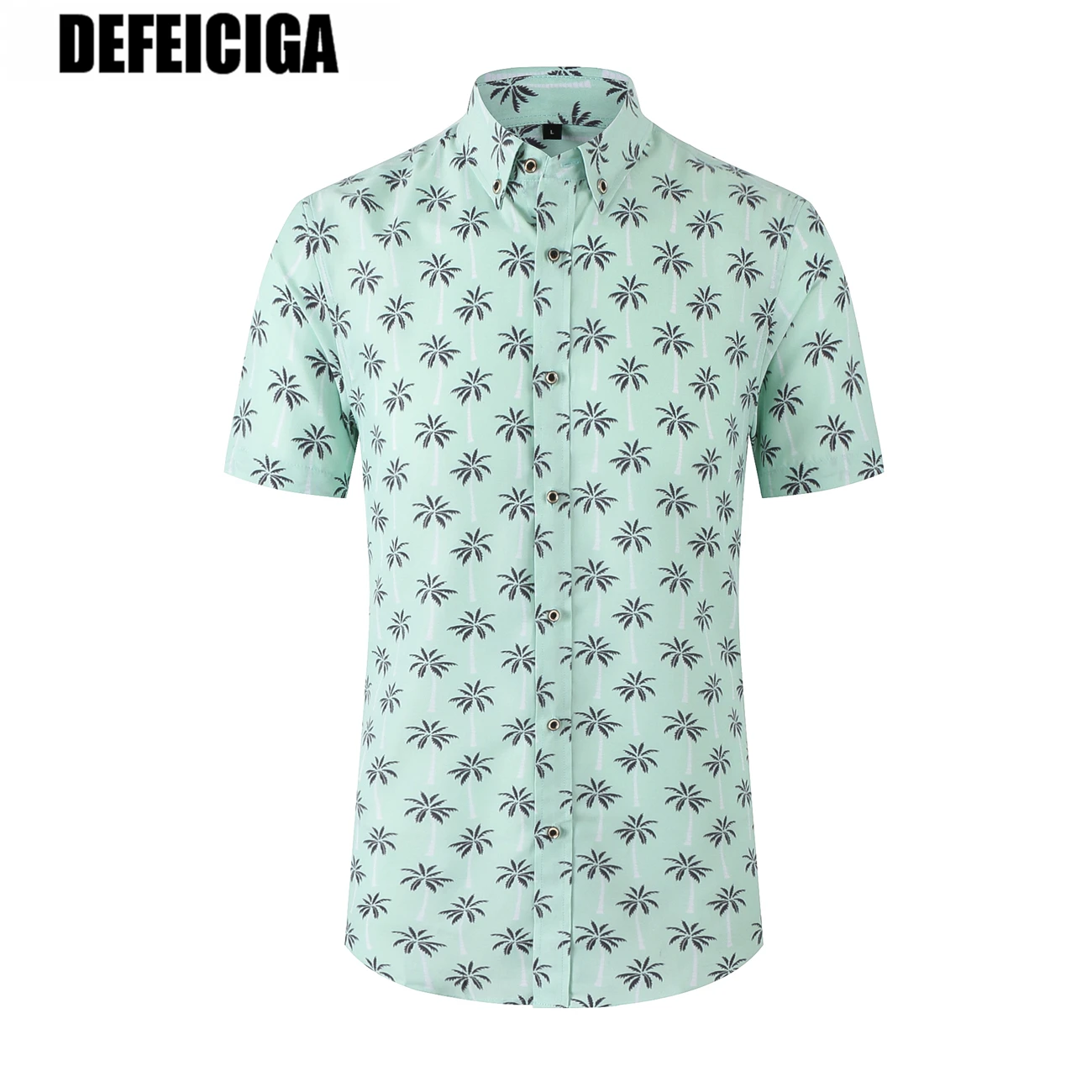

2019 DEFEICIGA Hawaiian Men Shirt Brand Floral Print Mens Summer Shirts Streetwear Loose Casual Short Sleeve Shirt Men D001