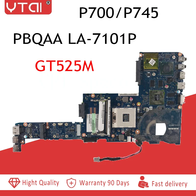 

PBQAA LA-7101P P700 motherboard for toshiba satellite P700 P745 laptop motherboard K000123420 HM65 DDR3 GT525M DDR3