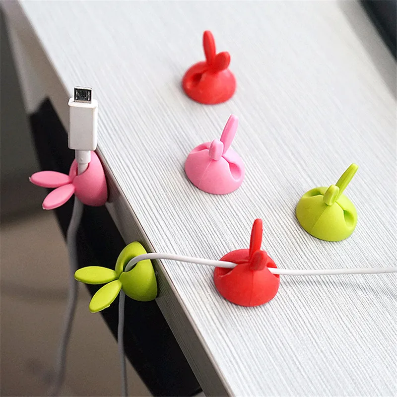 SIANCS 2 шт Kawaii наушники в виде кролика кабель для сматывания USB кабельные стяжки