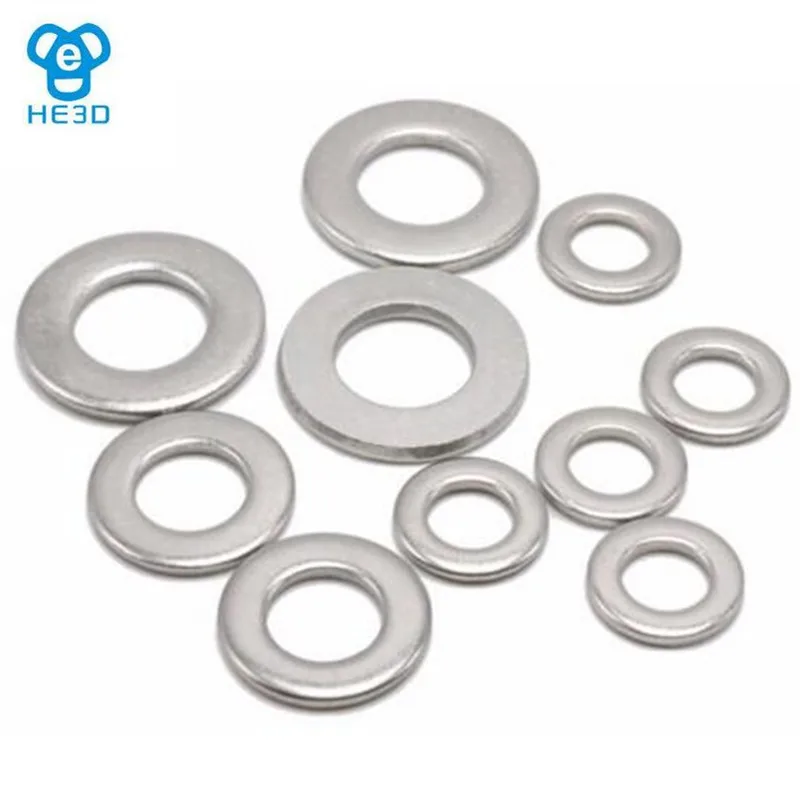 cheap reprap 3d printer 100pcs Metal Flat Washers Stainless Steel M3,M4,M5 Gasket Flat Pad