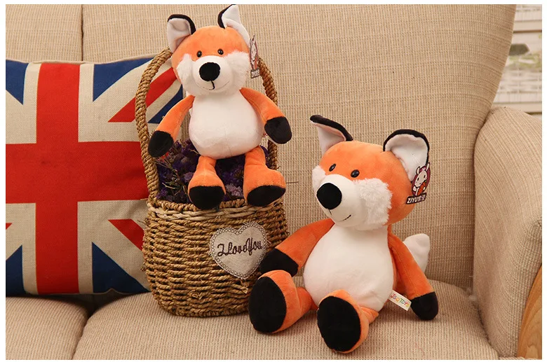 Милые плюшевые fox игрушки чучела orange fox подушка кукла подарок около 35 см