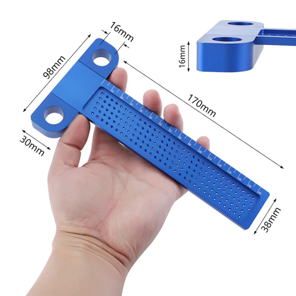 

0-160mm Hole Woodworking T Ruler Positioning Crossed Marking Gauge Aluminum Alloy Metric Scriber Measuring Tools Carpenter