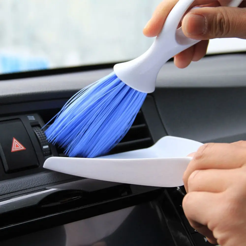 1 Set Car Dashboard Vent Air Outlet Cleaning Brush Dustpan Broom Tool