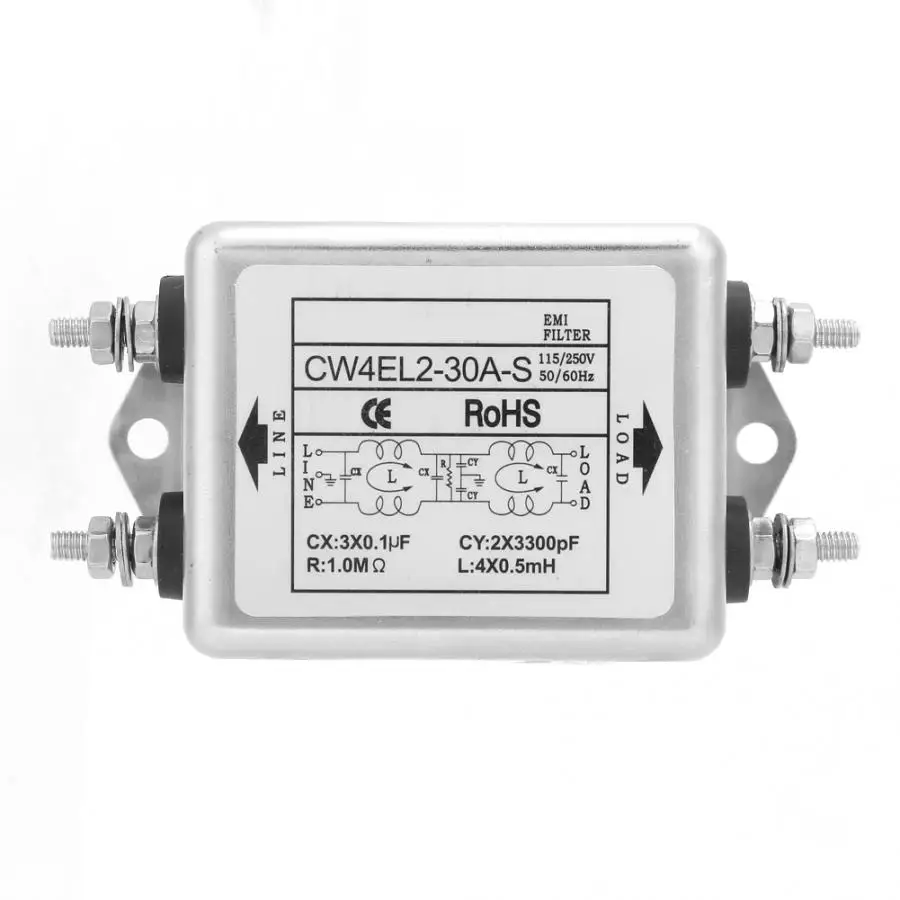 CW4EL2 30A S однофазный мощный EMI фильтр источник питания 115 В/250 В 50/60 Гц