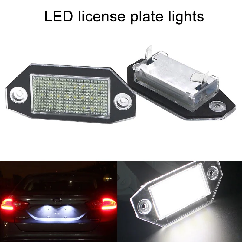 2 шт. безотказные 18LED лампы номерного знака для Ford Mondeo MK3 2000-2007 M8617 - Испускаемый цвет: Белый