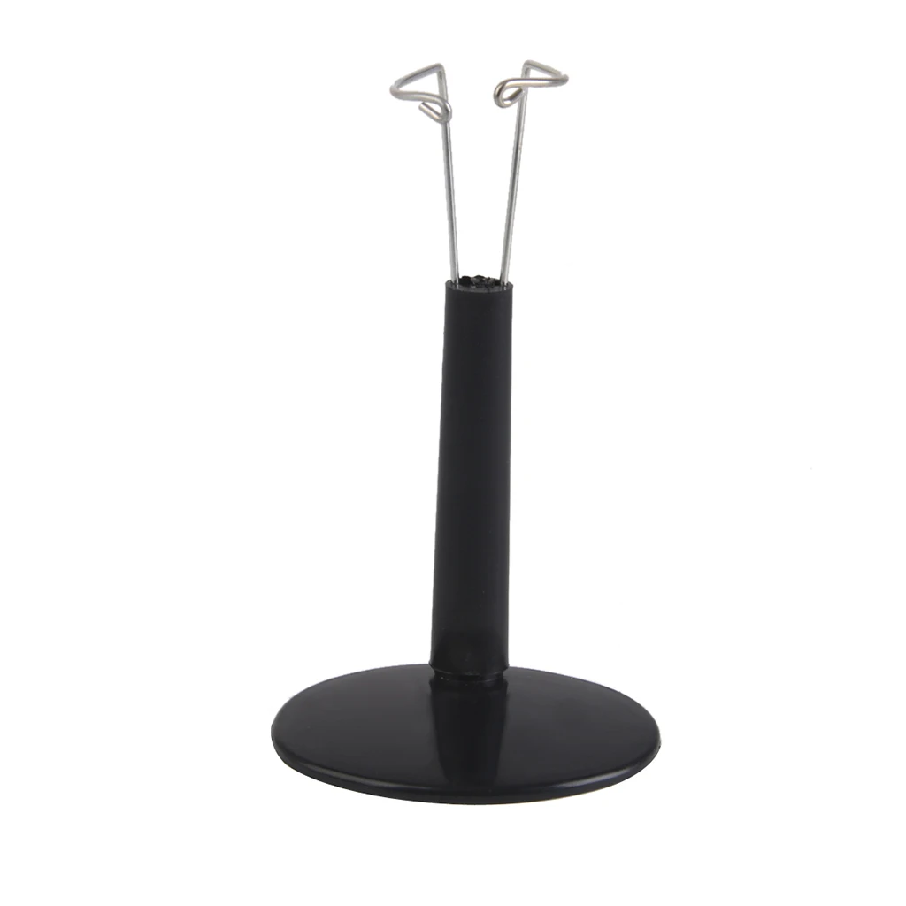 Black Convenient C Type Adjustable Height Doll Bear Display Holder Metal Stand Plastic Base 5.9-7.08 inch for Dolls 