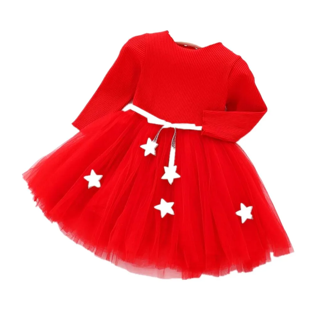 Baby Girls Dress Knitwear 2019 NEW Spring Infant Lace Party Dress For Kids baby 1 Year Birthday Dress Wedding Christening Gown