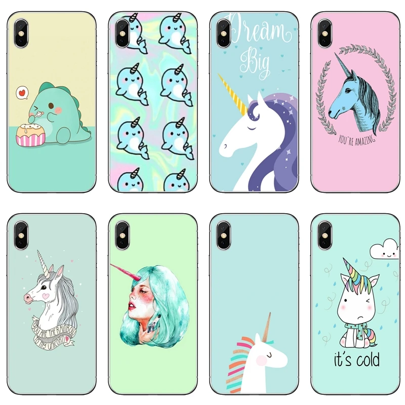 

mint Cartoon Unicorn horse whale tpu soft case For Samsung Galaxy A10 A30 A40 A50 A60 A70 Huawei P30 lite pro P Smart Y6 2019