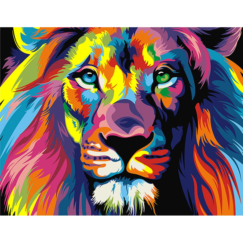

Diamond Embroidery Lion Picture Of Rhinestone Diamond Painting Animal Full Square Diamond Mosaic Crystal Manual Home Decor c134
