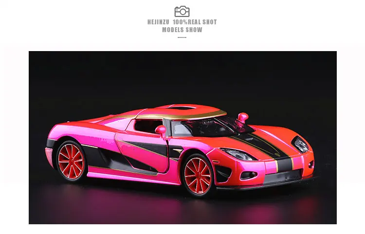 1:32 KOENIGSEGG модель автомобиля из сплава с вытягивающимся назад звуковым светильник спортивный автомобиль для детей рождественские подарки игрушка