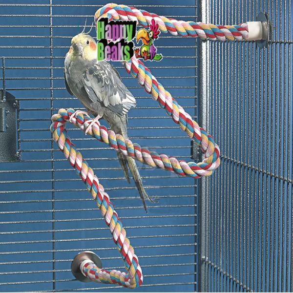 Клетка стенд игрушки для Macaw африканский серый канат для попугаев поставки для домашних животных Птица спиральный скалолазание стоячий окунь с нержавеющим винтом