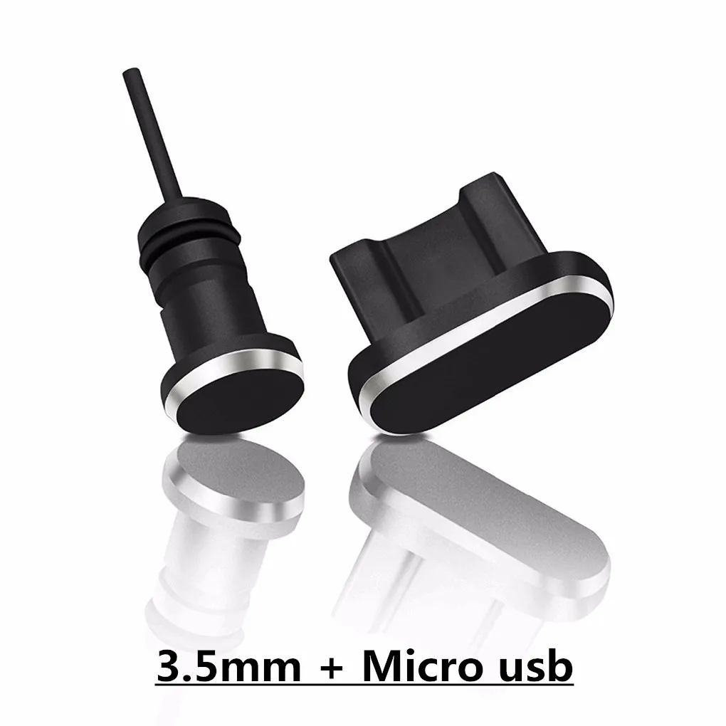 

2PCS Micro Usb Phone Charging Port + 3.5mm Earphone Jack Micro Usb Anti Dust Plug For Xiaomi For Huawei