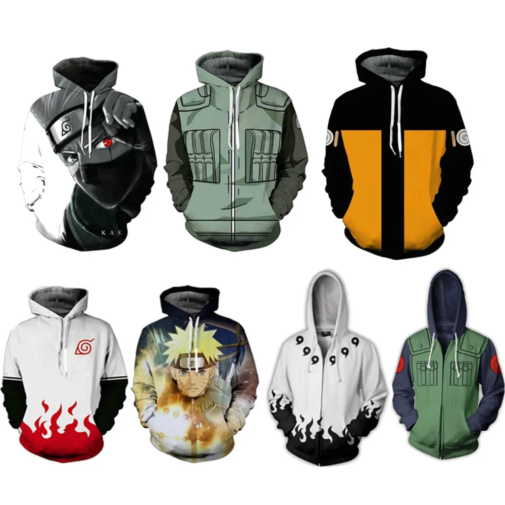 2018 Men Women Naruto Hoodies 3D Printed Pullovers Sportswear