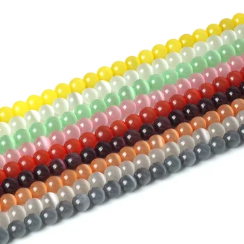 

Natural Cat Eye Beads Colorful Opal Stone Glass String Loose Bead 6/8/10mm for Jewelry Making Bracelet Accessories Dropshiping