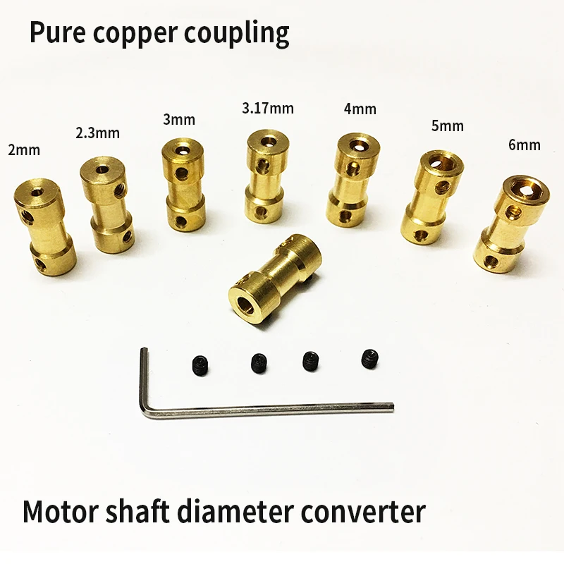 Латунь гибкий вал двигателя муфта Двигатель сцепления Диск Соединительный вал двигателя конвертер 2/2 образования легкой пены. 3/3/3,17/4/5/6 мм опционально