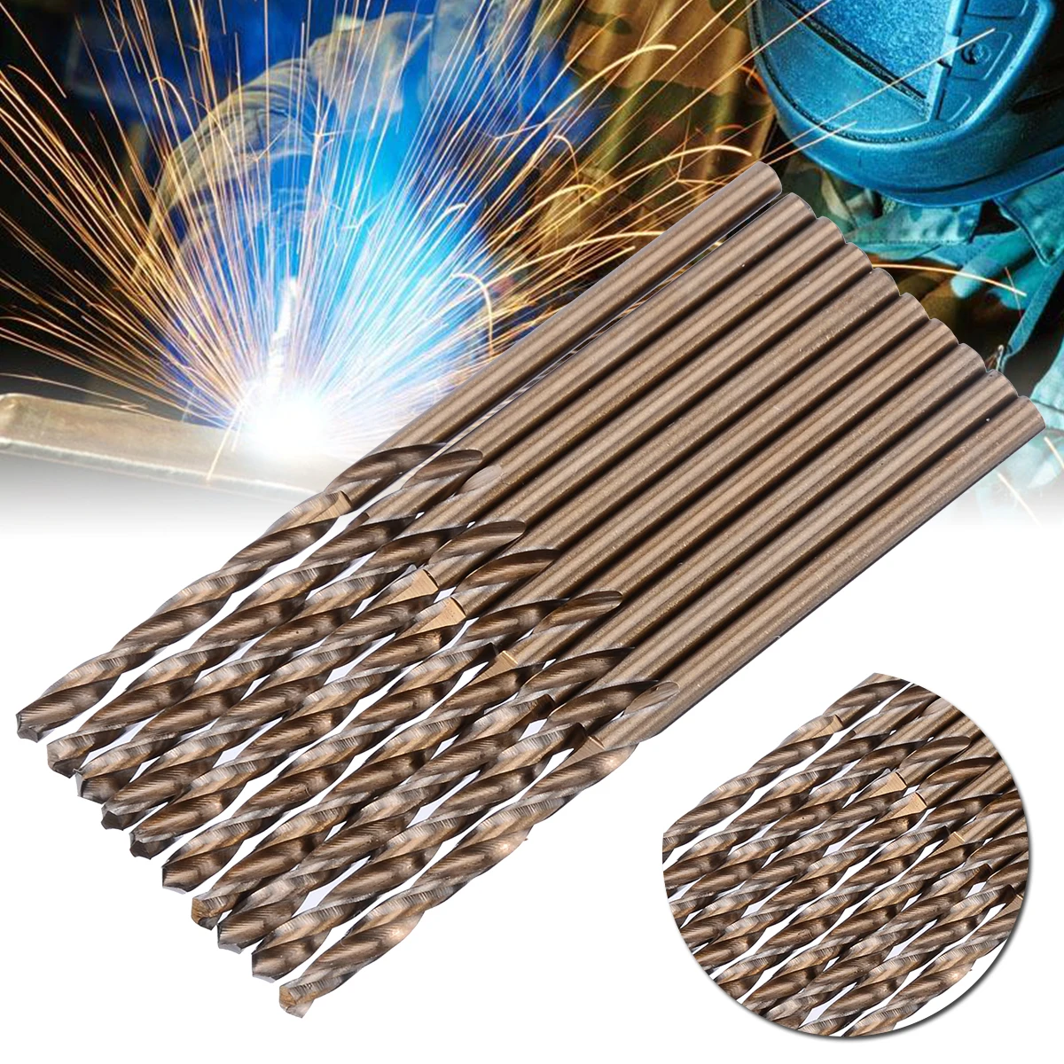 50pcs/set M35 Material Cobalt Drill Bits Set 1/1.5/2/2.5/3mm Size Drill Force Tool For Hardened Steel Cast Iron Drilling Tool