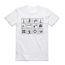 Мужские азиатского размера Для женщин печать футболка "Portal" Лето Повседневное с О-образным вырезом короткий рукав модная игровая футболка HCP4307