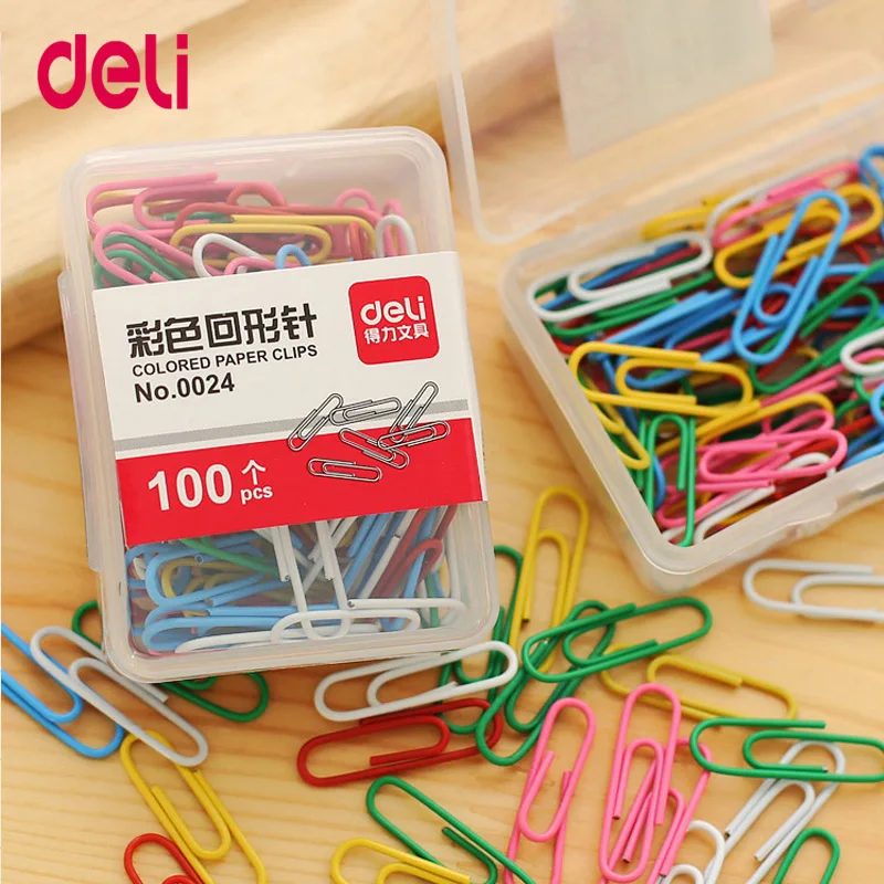 

Deli Colorful Creative Cute Paper Clips Financial Documents Classified Storage Binder Clips Office Accessories