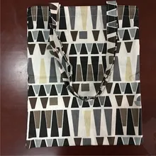 Yile вручную из хлопка и льна Экологичная для шоппинга с ручкой через плечо сумка с принтом мульти трапециевидная 17317-3