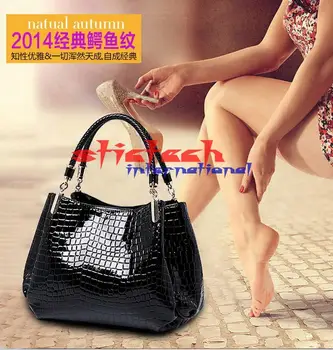 

by dhl or ems 50pcs 2017 Alligator fashion Leather Women Handbag Bolsas De Couro Fashion Famous Brands Shoulde Bag