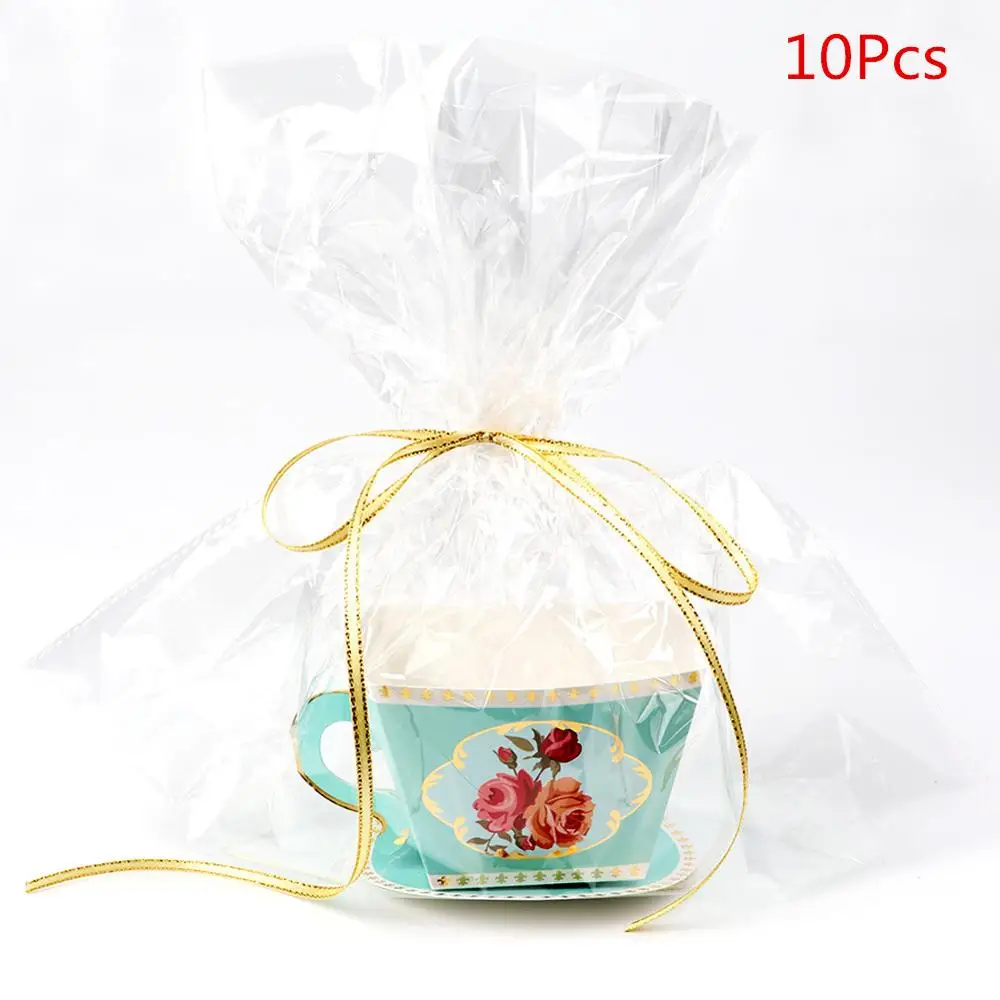 Теплая бумажная Подарочная коробка, упаковка для детского душа, коробка для конфет, свадебные сувениры и подарок для гостей, для мальчиков и девочек, украшения для вечеринки на день рождения - Цвет: Blue Tea Cup