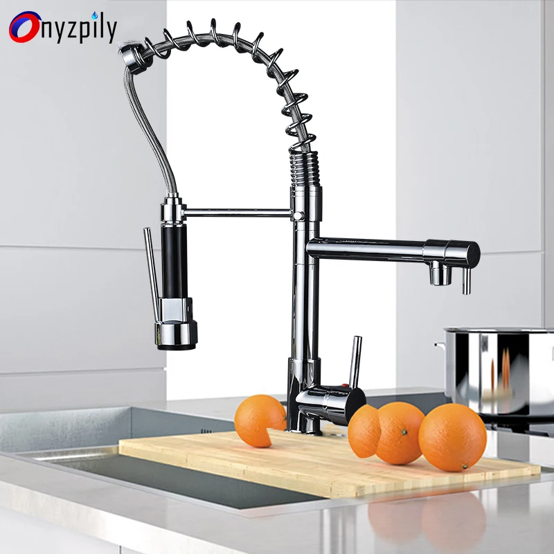 

Home Use Kitchen Faucet Can Be Stretched And Rotated Chrome Multifunction Kitchen Tap Free Distribution Hose