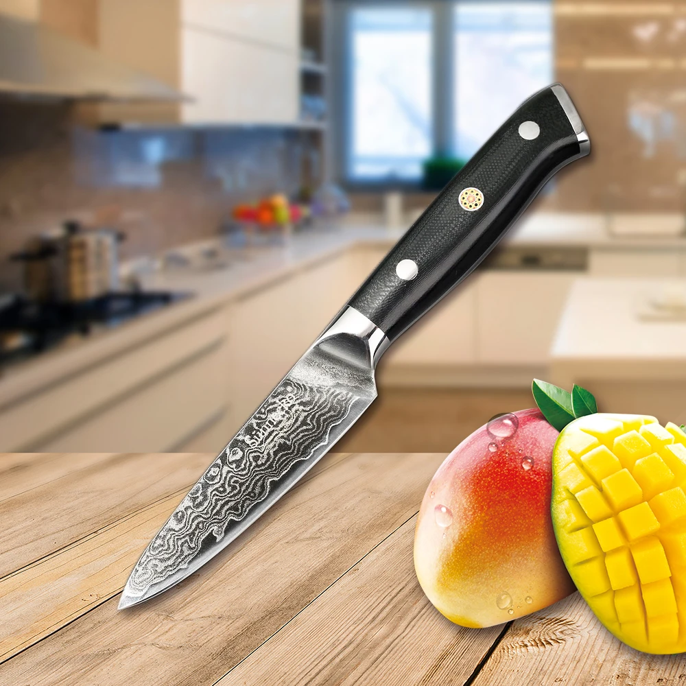 SUNNECKO 3.5" Paring Knife Kitchen Knives 73 Layer Japanese Damascus