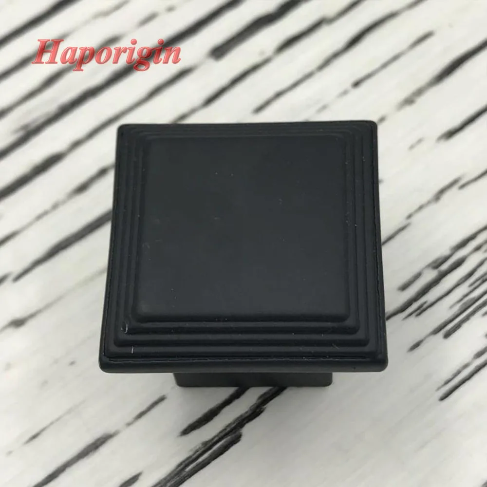 

2x Square Black Mediterranean Style Cabinet Knobs Furniture Hardware Cabinet Handles Drawer Cupboard Closet Pulls Haporigin