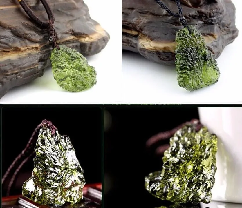 Ожерелье Лидер продаж натуральный чешский метеорит осень грубого камня кристалл кулон энергии камень обувь для мужчин и женщин 4-5 г