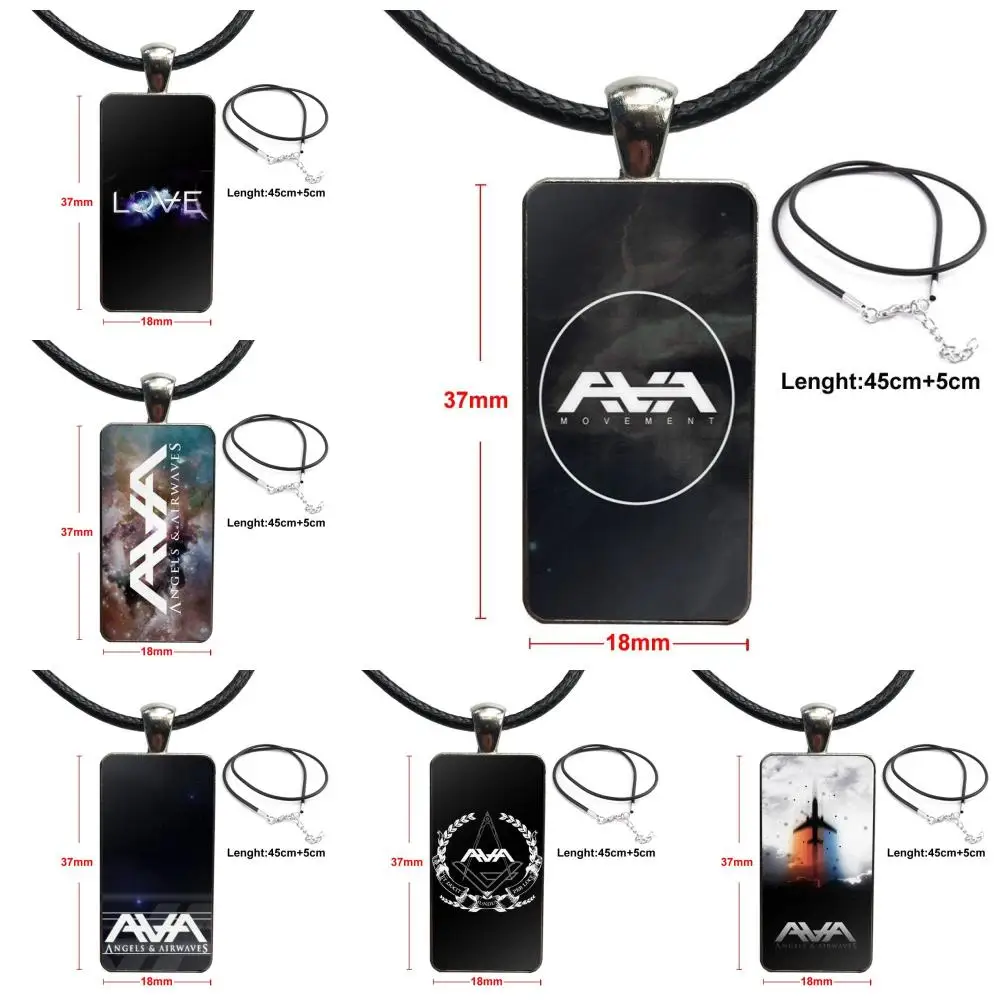 

For Girls Wholesale Ava Angels And Airwaves Glass Cabochon Pendant Necklace Rectangle Fashion Necklace