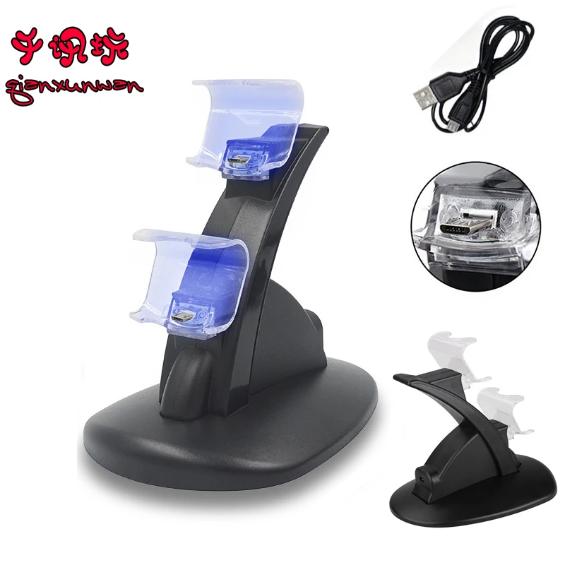 

Controller Charger Dual USB Charging Stand Station Cradle Support for Playstation 4 PS4 / PS4 Pro /PS4 Slim Gamepad Replenisher