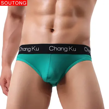 

Soutong 3Pcs/lot Male Underwear Sexy Nylon Breathable And Cool Transparent Low-Waist Men's Brief ST39