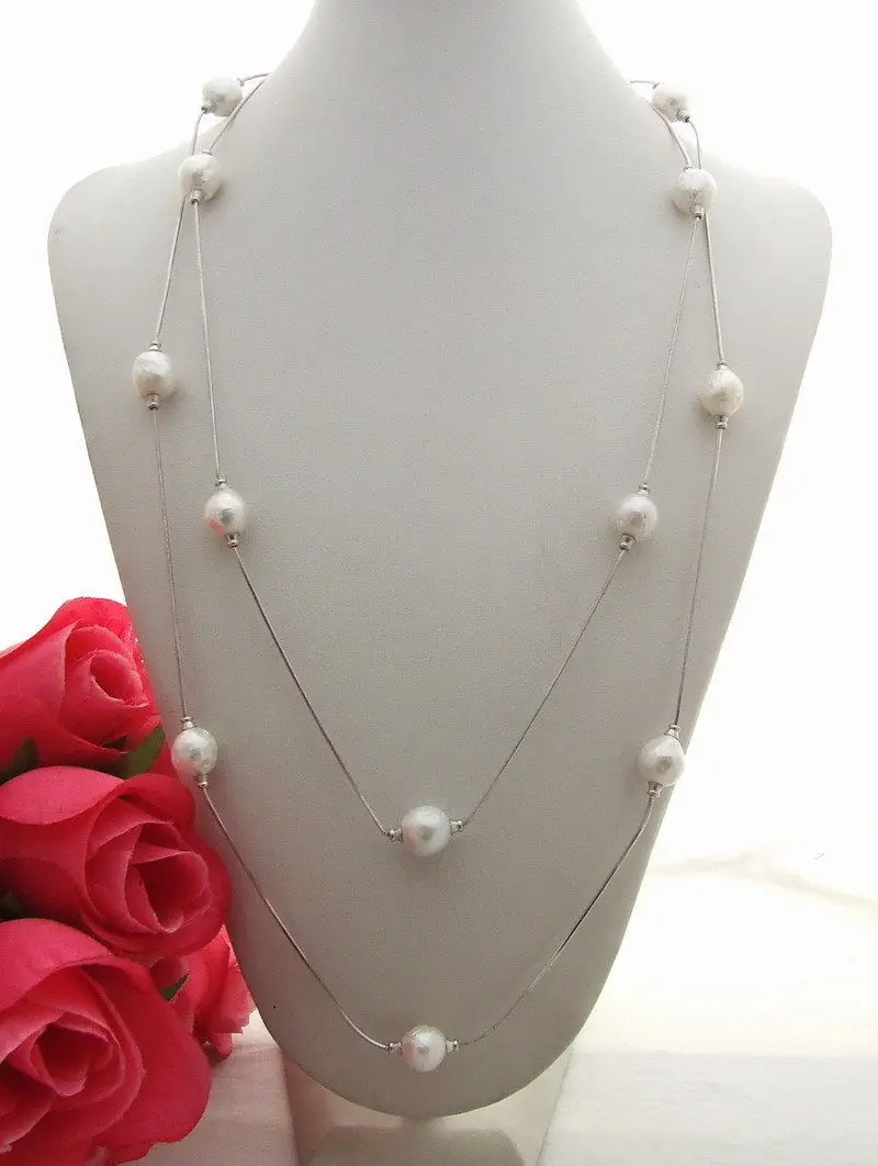 

free shippinbg 06762 White Bead-Nucleated Pearl