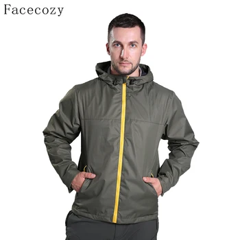 

Facecozy Men Outdoor Autumn Hiking Thin Jacket Male Windproof Hunting Hooded Monolayer Coat