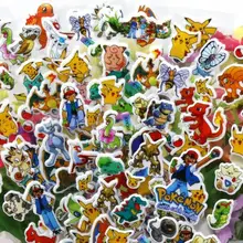 Новинка, 12 листов/партия, милые аниме наклейки Покемон Пикачу, карманный монстр, скрапбукинг, Настенные Детские наклейки, игрушки, Пузырьковые наклейки, тише