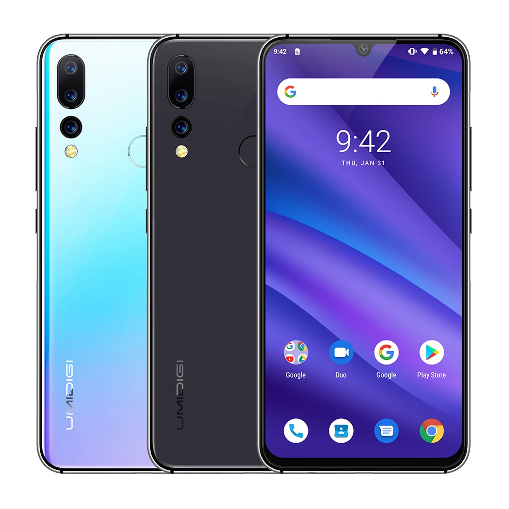 Мобильный телефон UMIDIGI A5 PRO Android 9,0, четыре ядра, 4 Гб ОЗУ, 32 ГБ, 6,3 дюйма, FHD+ 16 Мп, тройная камера, 4150 мА/ч, смартфон 4G Celular